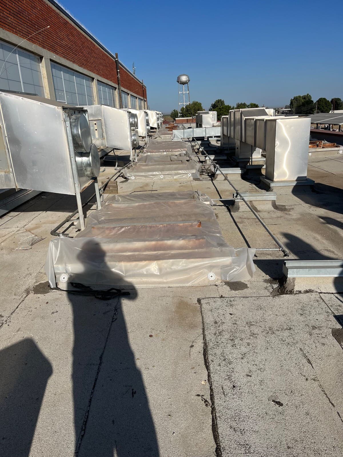 Arvin High School gymnasium during its full HVAC system replacement