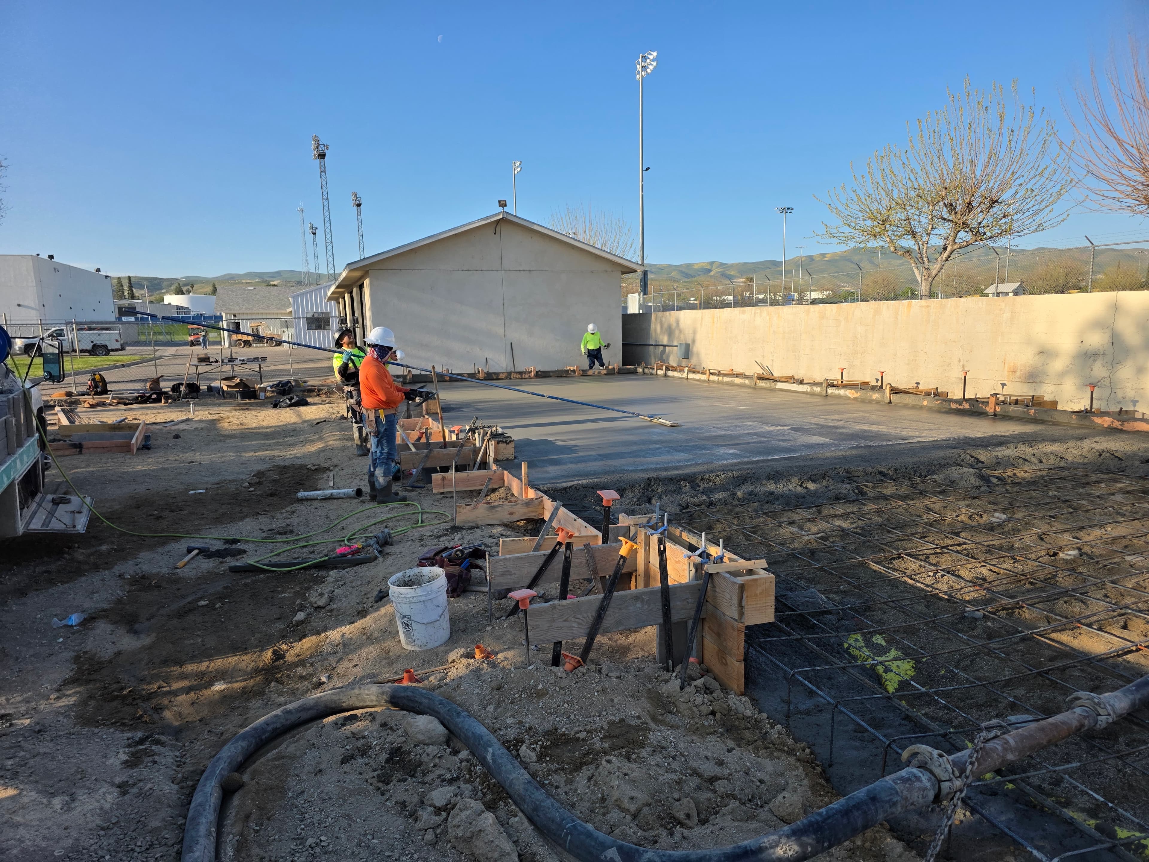 Taft Union High School District golf-cart warehouse under construction